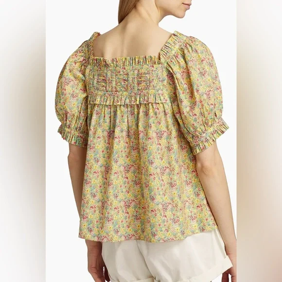Doen Farley blouse in liberty chrysanthemum sky floral print - Picture 3 of 9